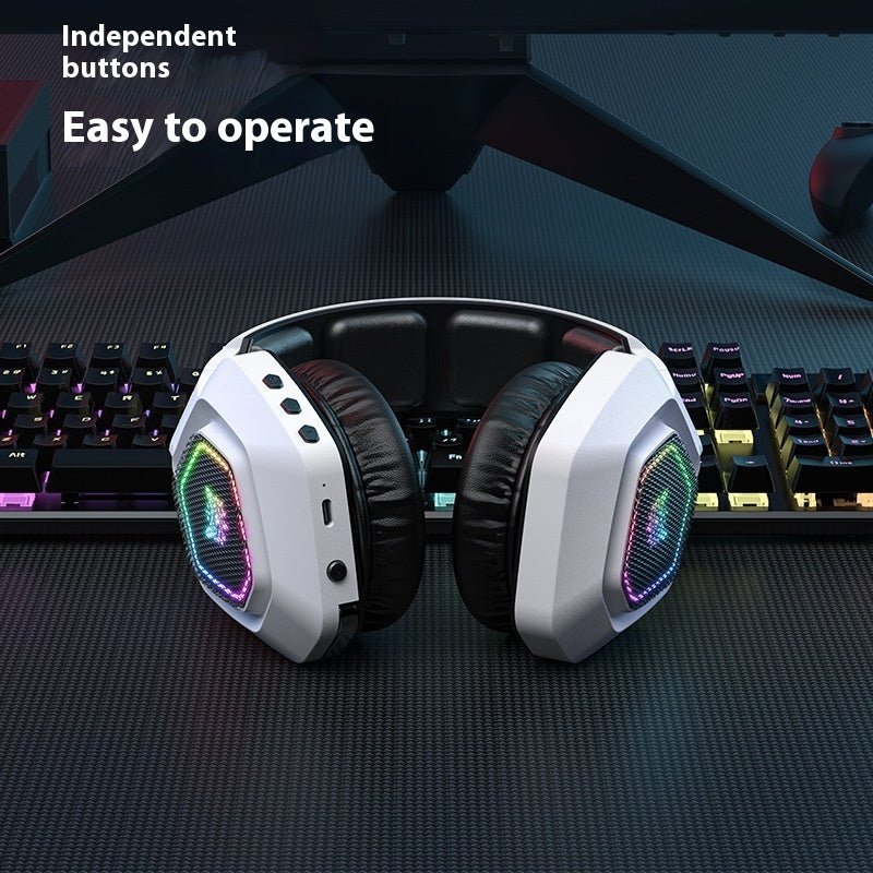Casque de jeu sans fil Bluetooth 2.4G avec éclairage RVB et chargement sans fil
