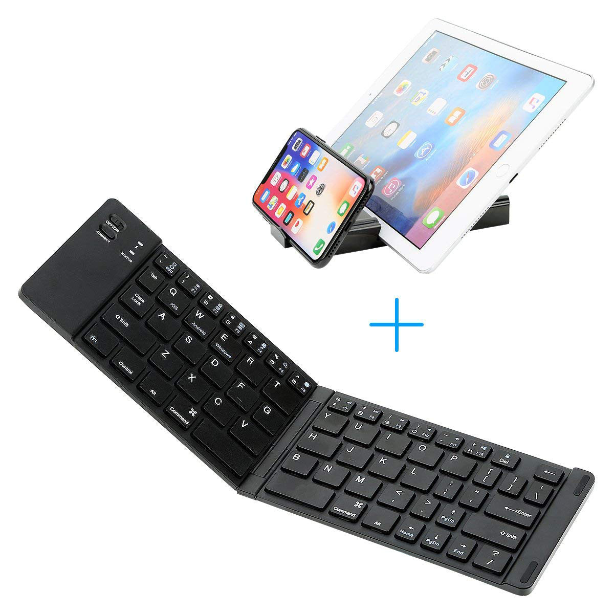 Foldable Metal Bluetooth Wireless Keyboard Compact & Portable