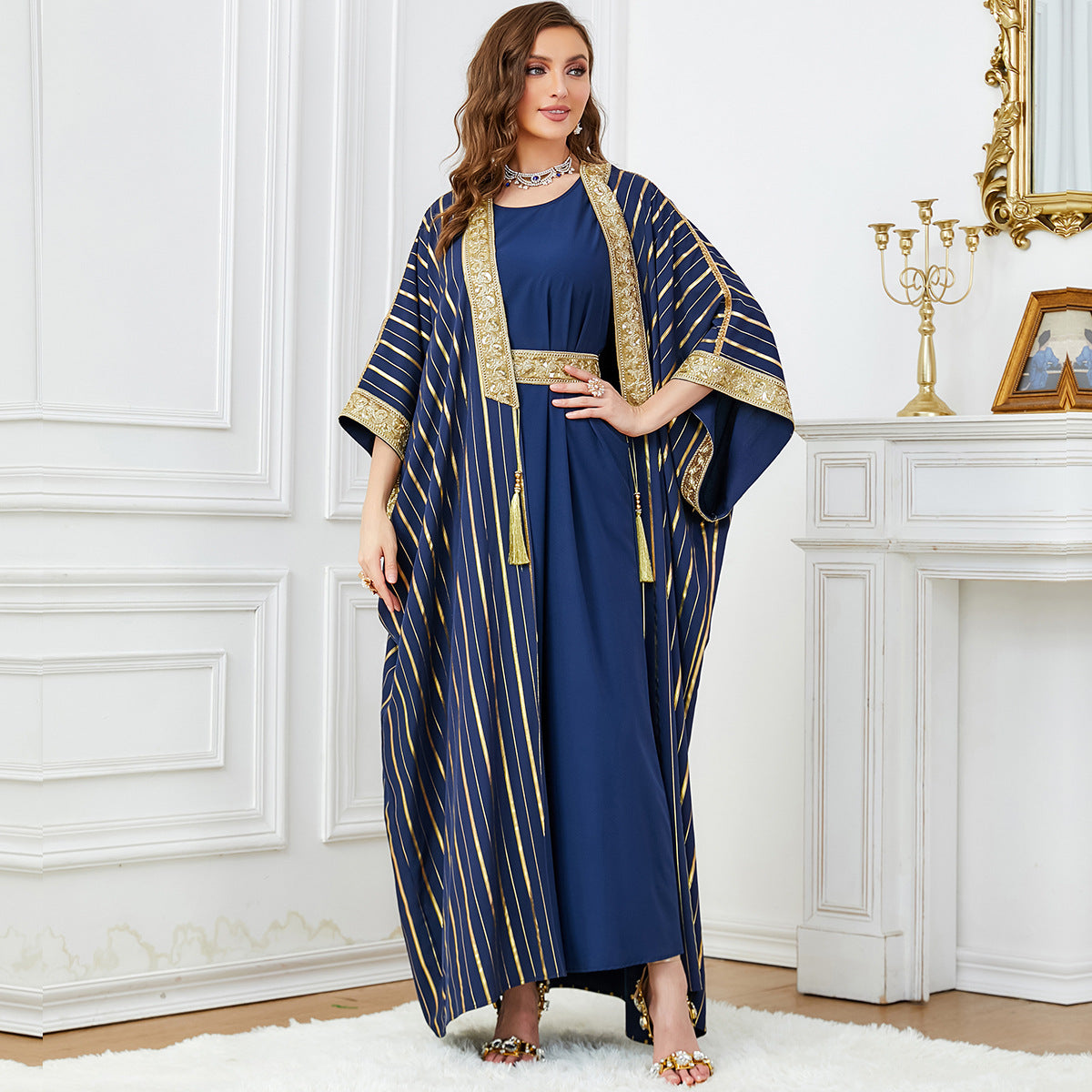 Robe longue deux-pièces bronzante, ensemble décontracté et assorti