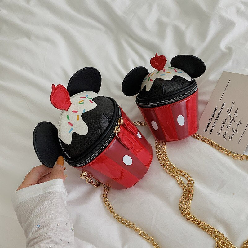 Fashion Cylindrical PU Bucket Bag with Chain Strap