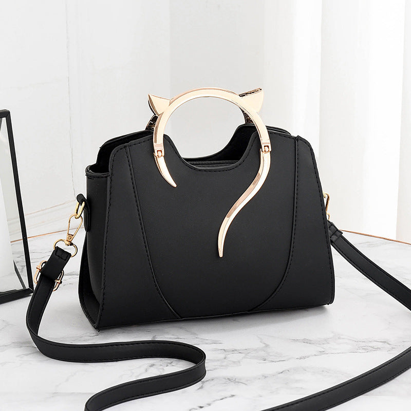 Sac à main rond en cuir PU pour femme, sacoche bandoulière avec fermeture éclair 25x11x19cm