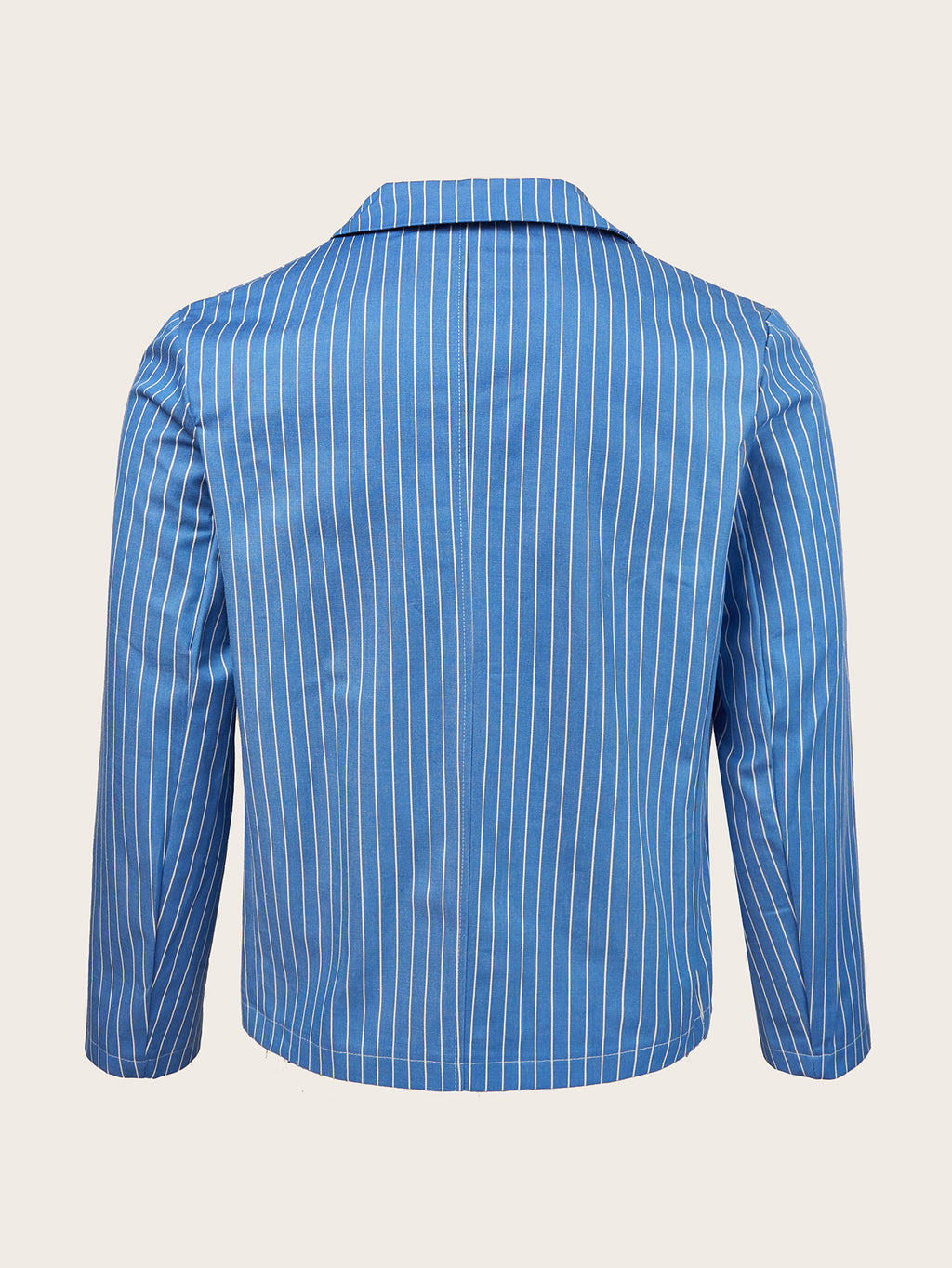 Veste de costume décontractée ample rayée et fine en coton et lin pour homme