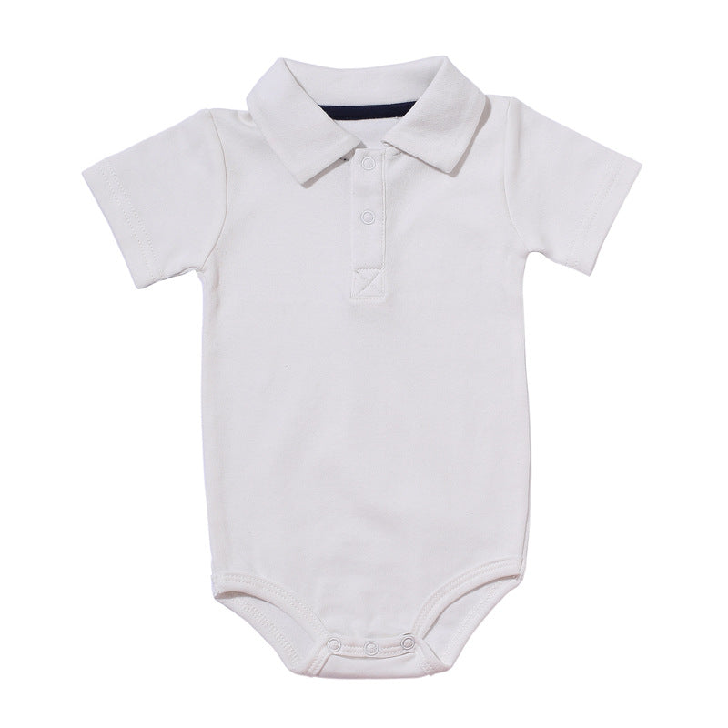 Cotton Short Sleeve Lapel Baby Onesies