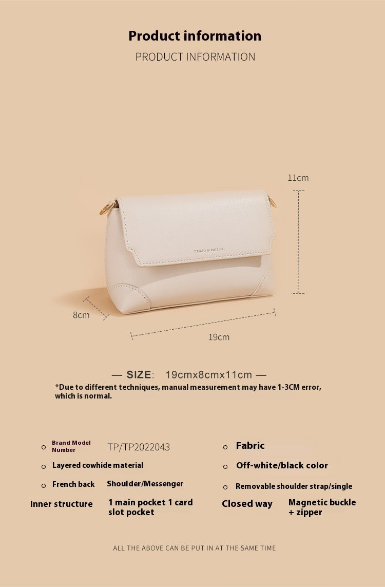 High-Grade Genuine Leather Small Square Crossbody Bag for Women – Spring Style