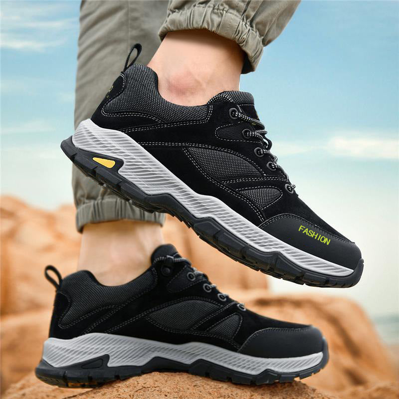 Chaussures de randonnée pour hommes à plateforme basse, respirantes, en maille PU