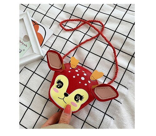 Mini sac bandoulière pour filles en cuir PU, design animal de dessin animé
