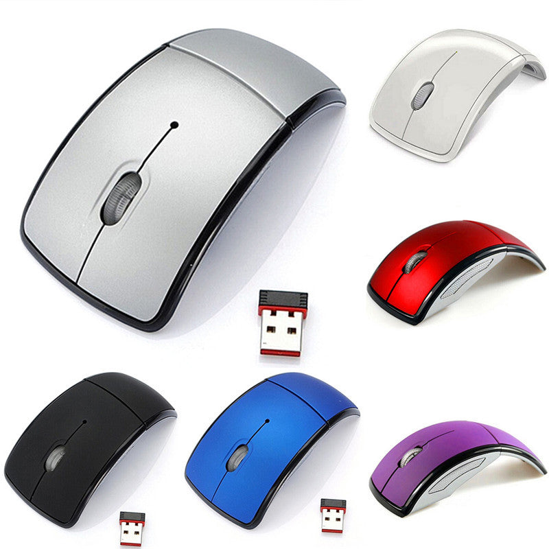 Souris sans fil pliable 2,4G avec 1600 DPI et portée de 10 m
