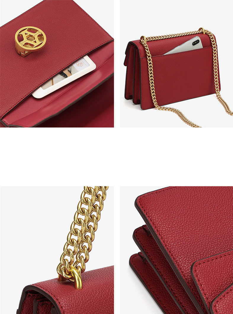 Women's Genuine Leather Shoulder Chain Messenger Bag