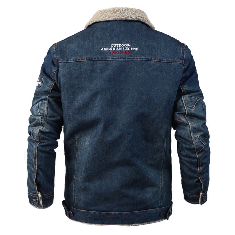 Veste en jean ample homme délavée bleu clair et foncé