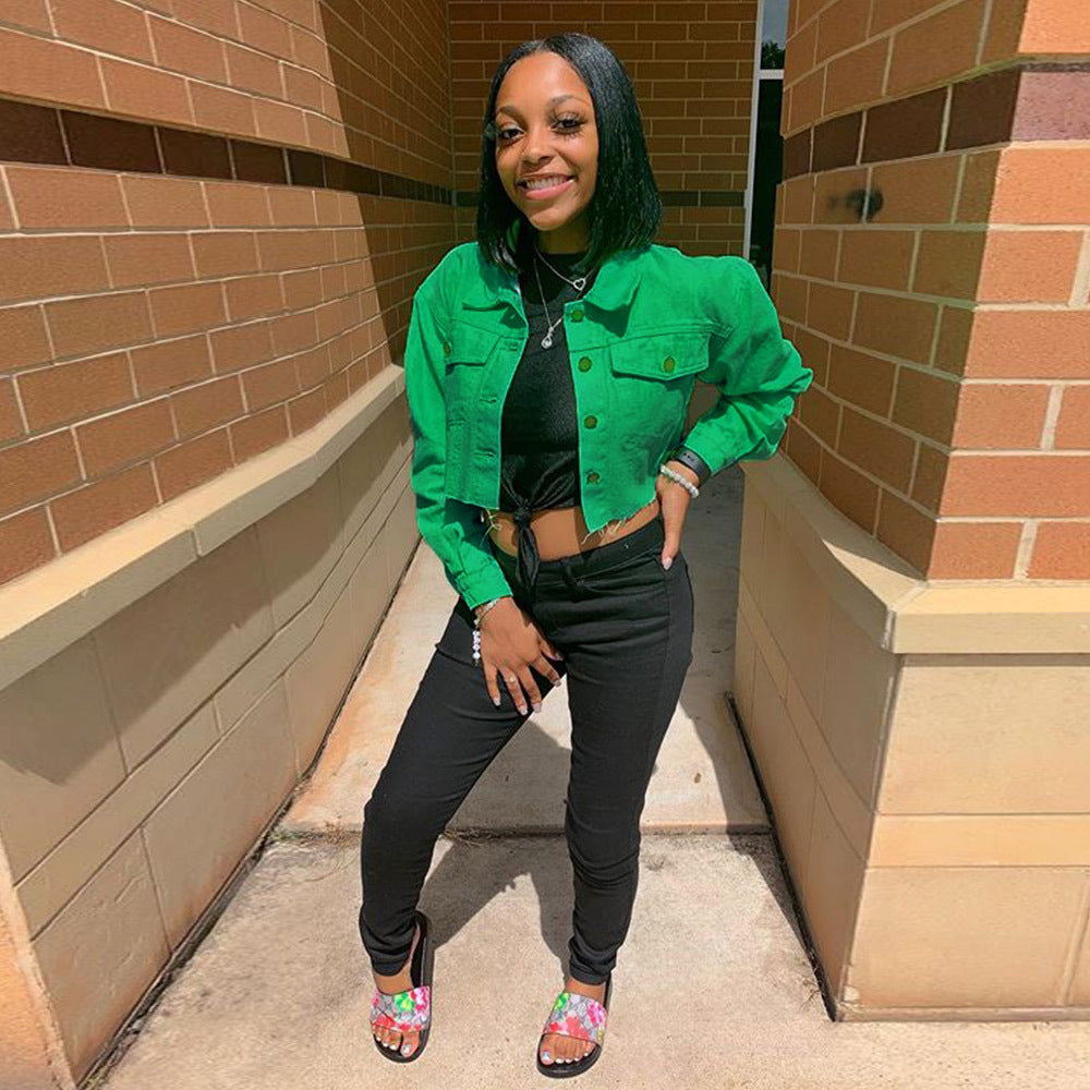 Women Streetwear Denim Jacket Outwear Bodycon Jeans Jackets