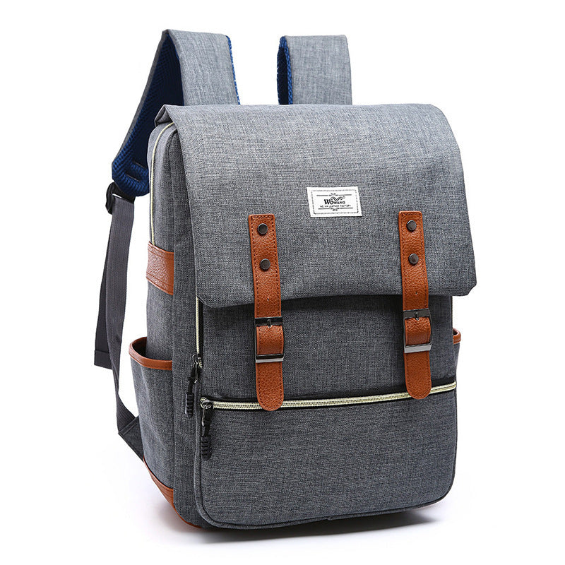 Vintage Canvas Laptop Backpack with USB Charging for Men and Women