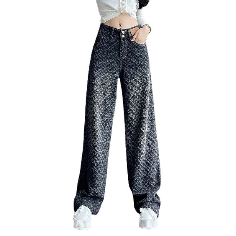 Jeans Women's Wide-leg Trousers High Waist Gradient Color