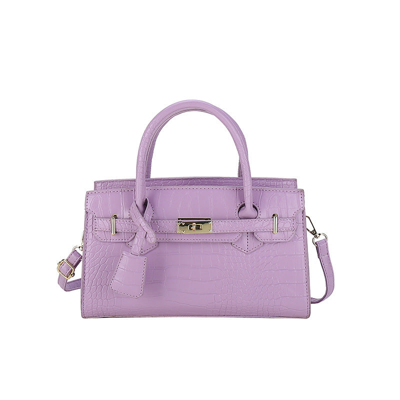 Crocodile Pattern Kelly Hard PU Handbag for Women