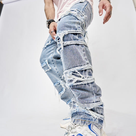 Straight Fit Men's Hip Hop Jeans
