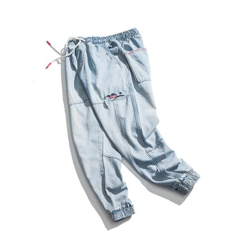 Hip-Hop Harlan Nine Points Jeans with Bound Feet