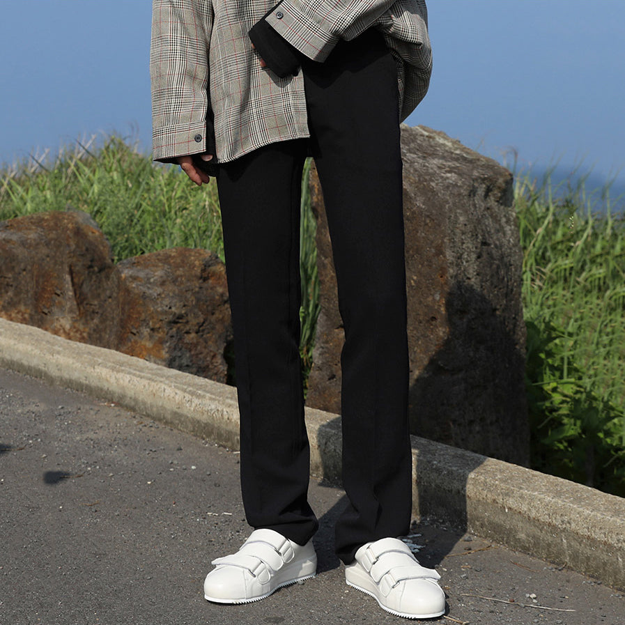 Men's Casual Loose Straight Cotton Suit Pants
