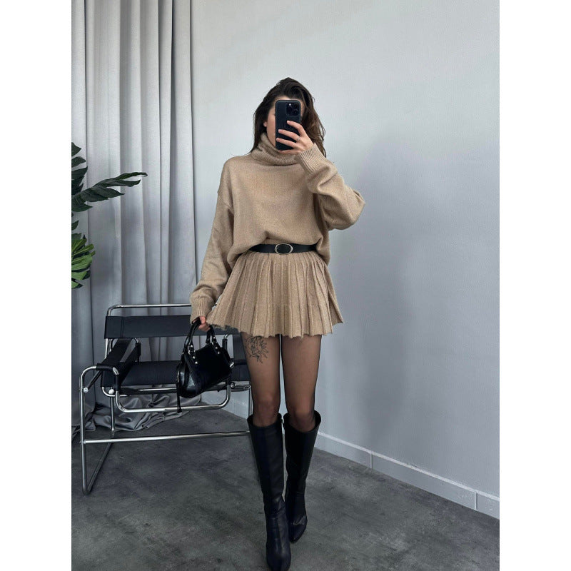 Ensemble deux pièces pour femme : pull et jupe courte, taille mi-haute, XS-XXXL
