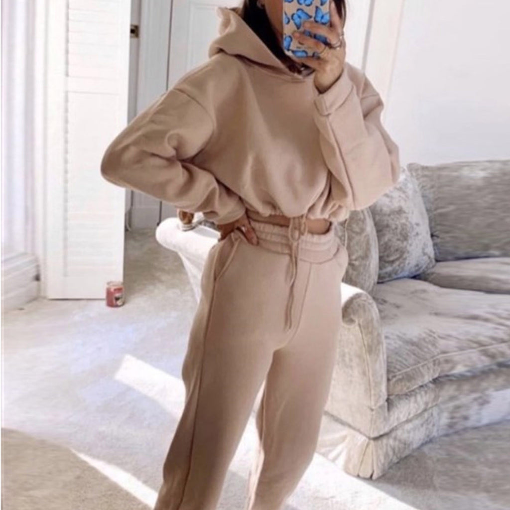 Survêtement de jogging 2 pièces pour femme - Sweat à capuche à manches longues et pantalon de survêtement décontracté