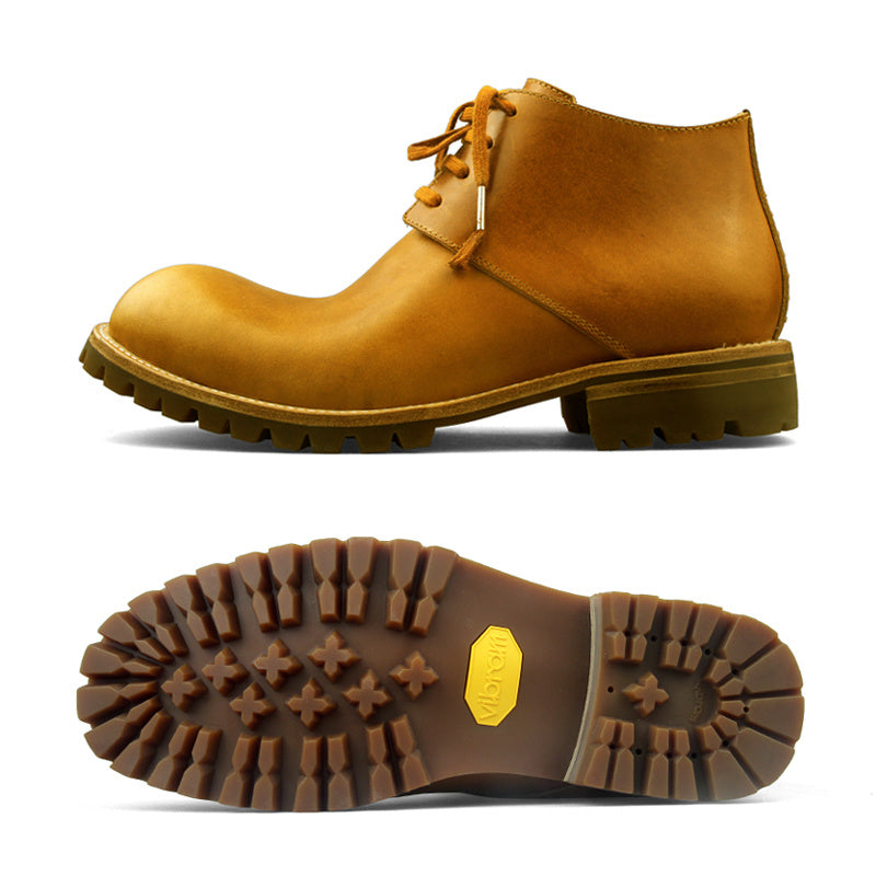 Men's Genuine Leather Handmade Retro Short Work Boots
