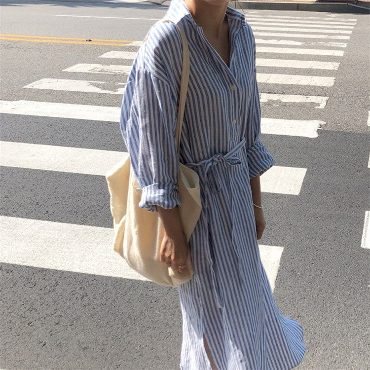 Striped Long Shirt Style Long Sleeve
