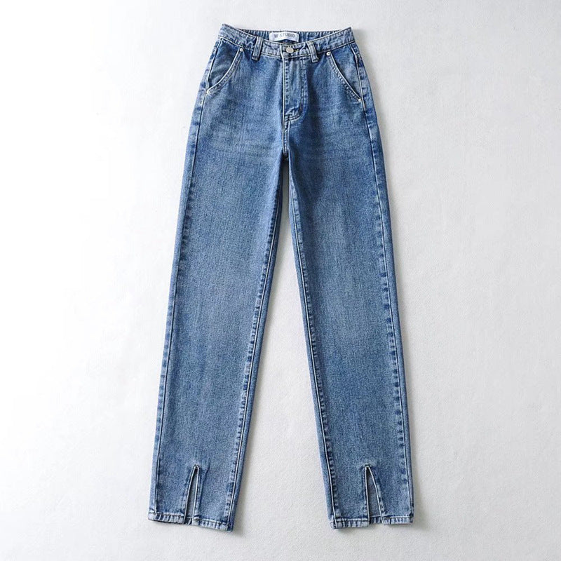 Pantalon en jean amincissant taille haute rétro américain