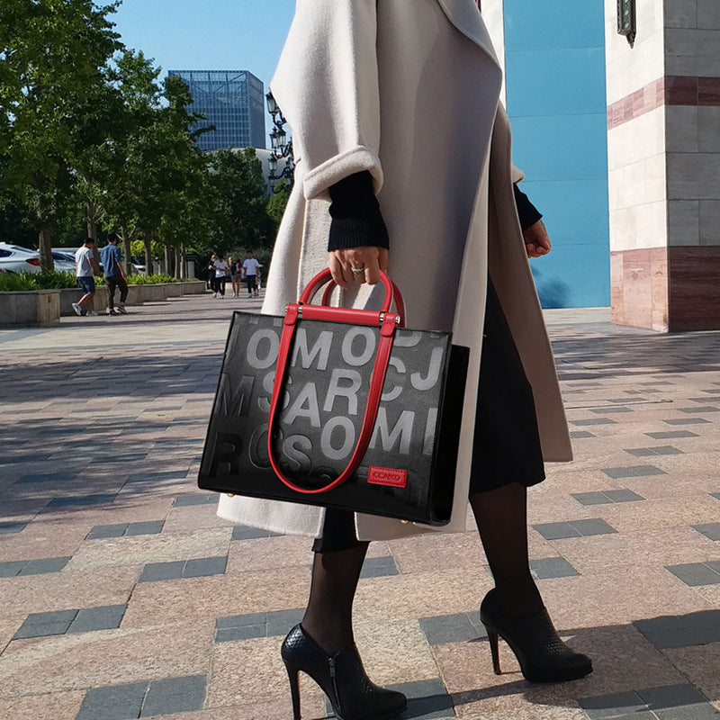 Grand Sac Fourre-Tout en PU à Poignée Supérieure pour Femmes Sac à Main Décontracté Sac Bandoulière