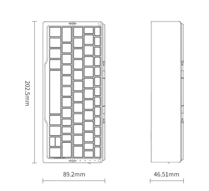 Mini Folding Bluetooth Wireless Keyboard with 3-Device Memory