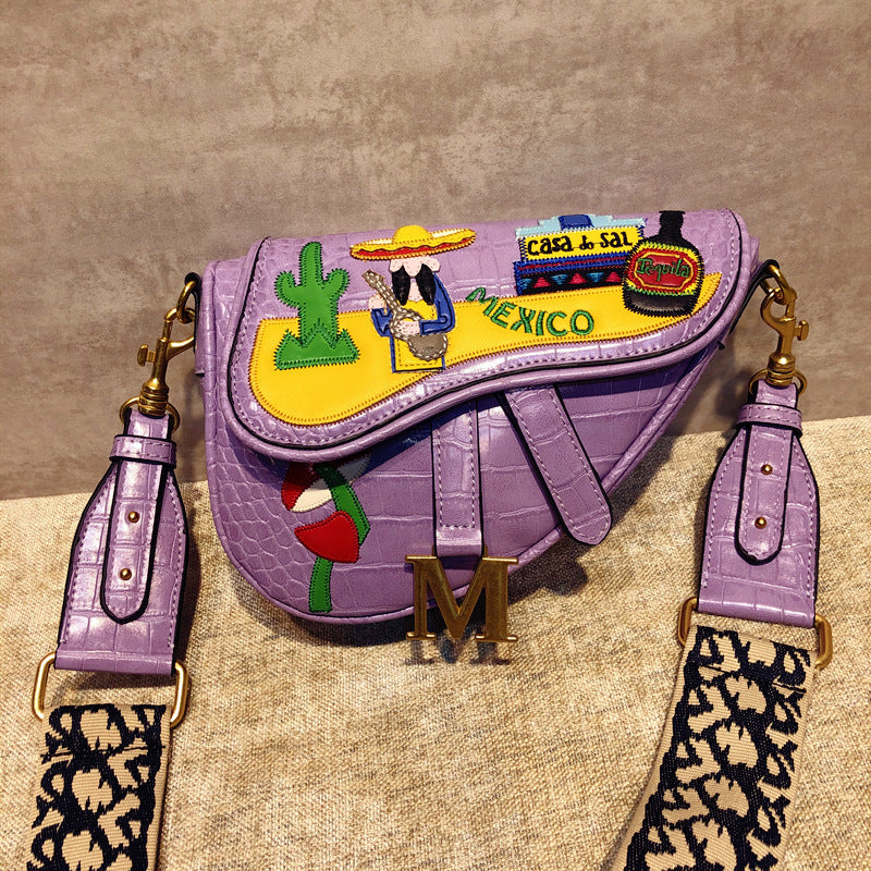 Embroidered Messenger Bag Shoulder Bag Women