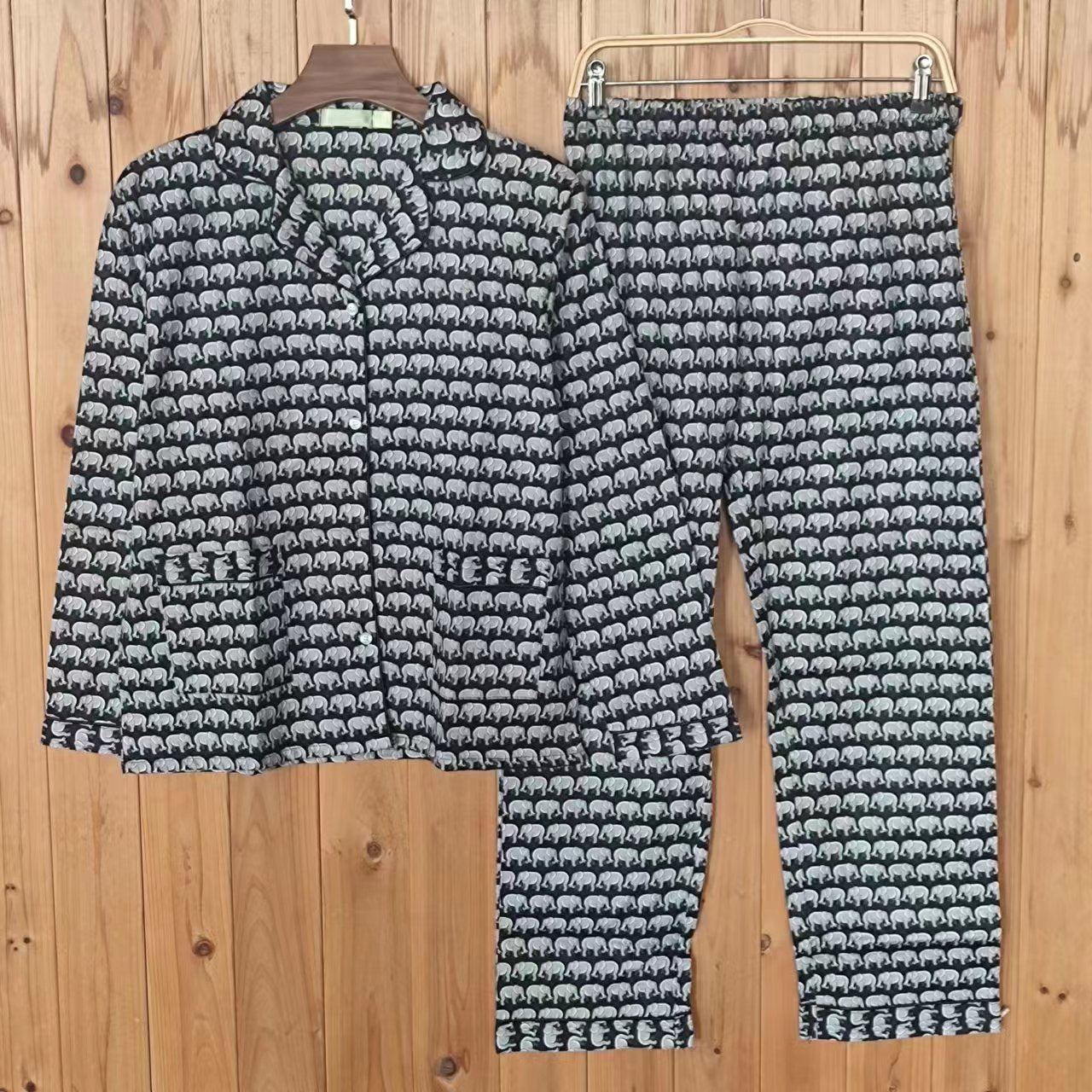 Ensemble de pyjama en flanelle à manches longues pour femme