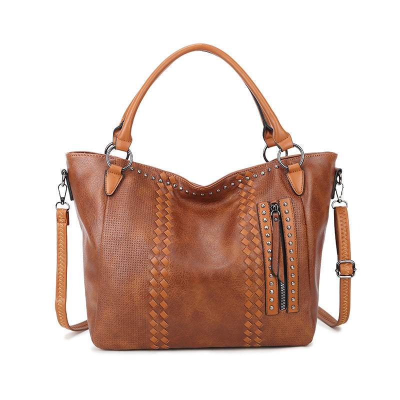 Ladies Trendy Large PU One Shoulder Crossbody Tote Bag