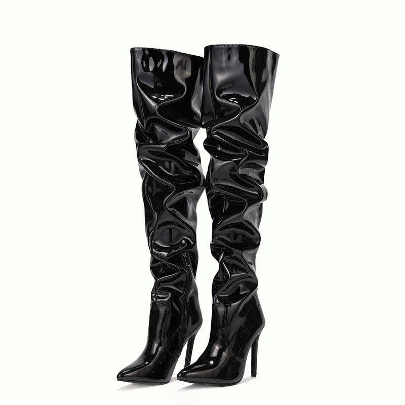 Bottes de soirée cuissardes à talons aiguilles pour femmes