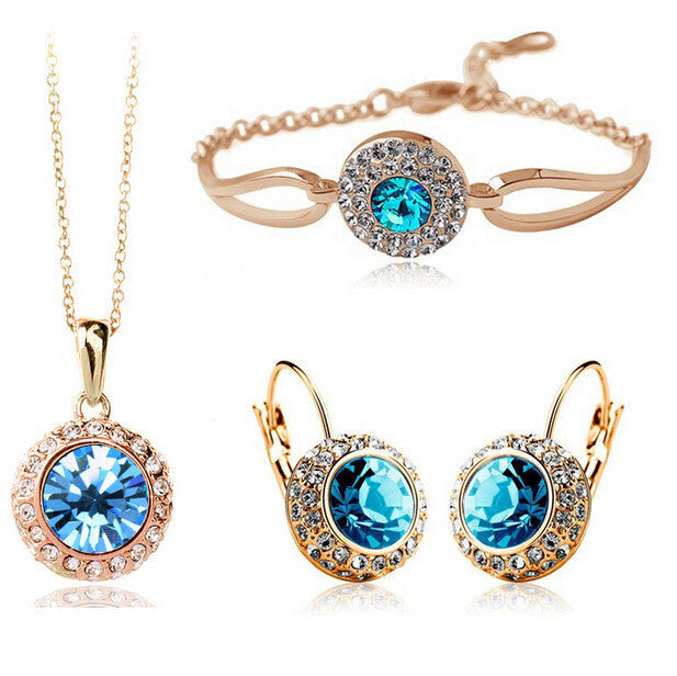 Korean Style Women's Jewelry Set with Earrings and Hand Decoration, Gold & Silver, 15.5cm+5cm Chain