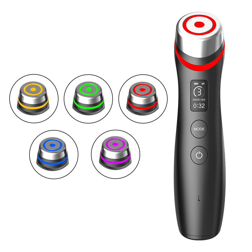 Masseur vibrant à microcourant USB avec luminothérapie noir