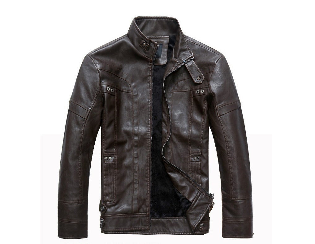 PU Leather Jacket With Soft Washed Finish