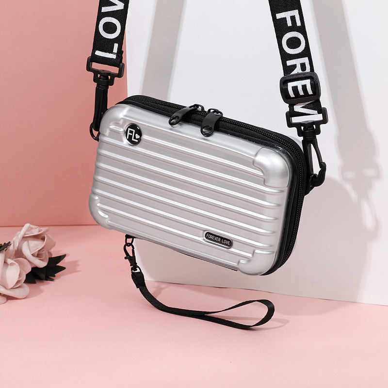 Mini Suitcase Messenger Bag for Women with Zipper Closure