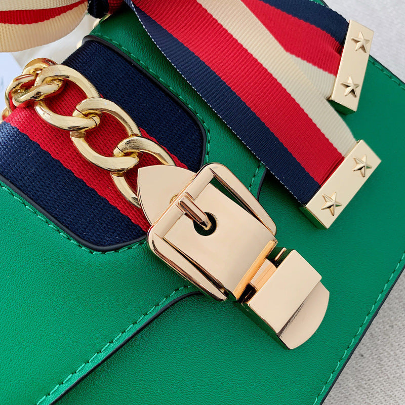 Fashionable Small Square Women's Bag in Red, Green, Black, Beige PU Leather