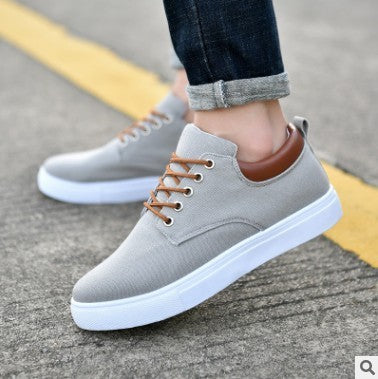 Men's Casual Winter Canvas Sneakers Flat Lace-Up Shoes