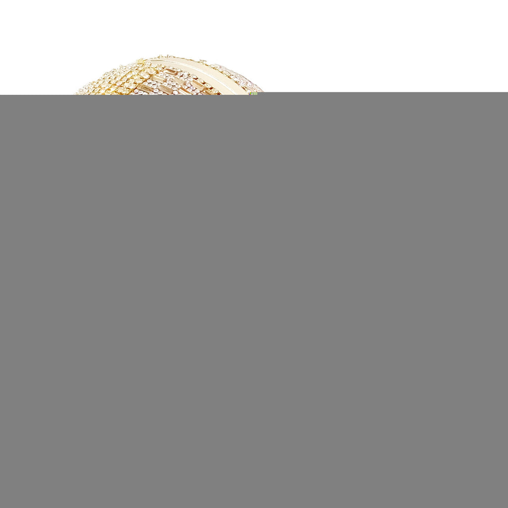Small Round Tassel Tote Bag with Rhinestones and Chain Handle