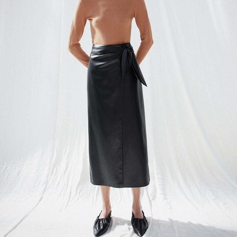 PU Leather A-Line Skirt