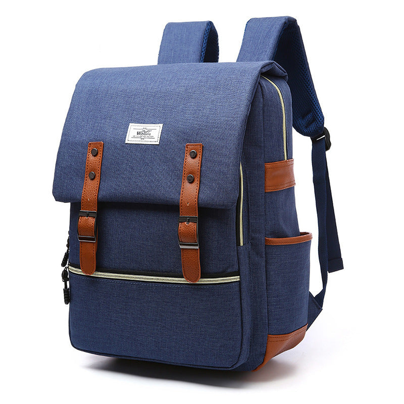 Vintage Canvas Laptop Backpack with USB Charging for Men and Women