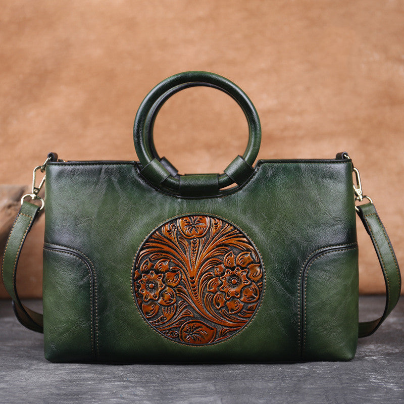 Sac à bandoulière Rétro Floral en PU avec Fermeture Éclair