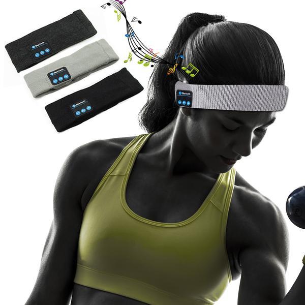 Wireless Bluetooth Music Headband with Built-In Mic and Rechargeable Battery
