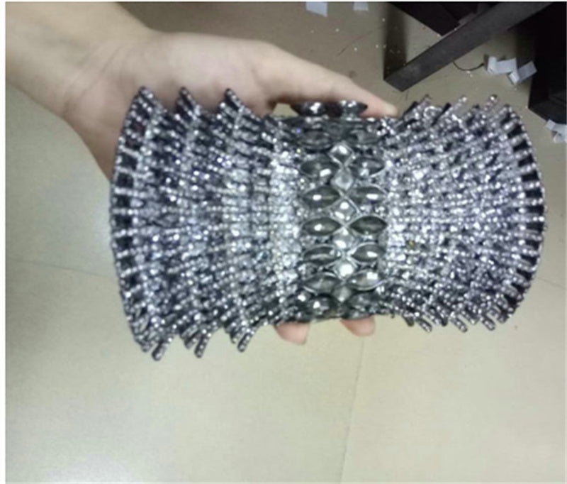 Women's PU Hard Case Diamond Clutch 16x11x6cm