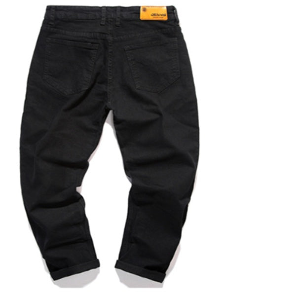 Slim-Fit Stretch Cotton Men's Pants in Black,