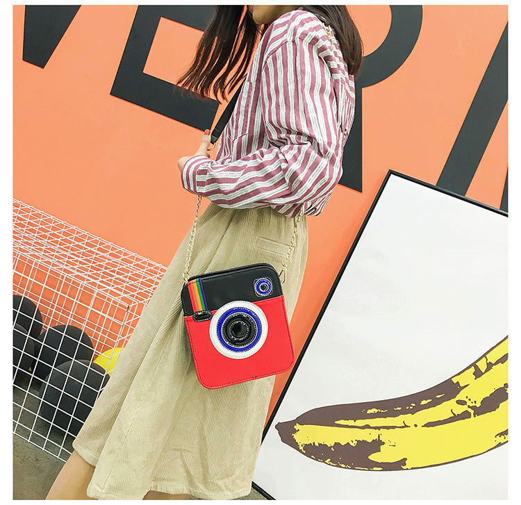Fashion Women's PU Camera Shoulder Bag Small Square Diagonal Zipper