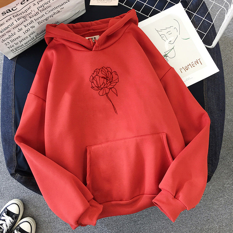 Sweat à capuche ample à manches longues imprimé pour femmes grande taille