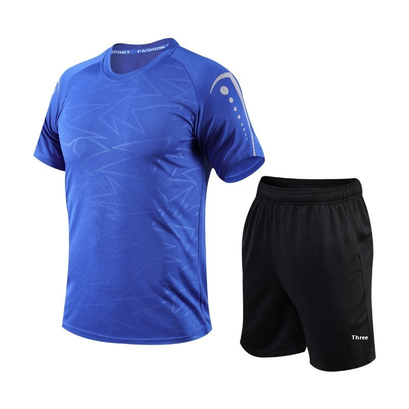 Quick Drying Men's Gradient Short Sleeve Two-Piece Set