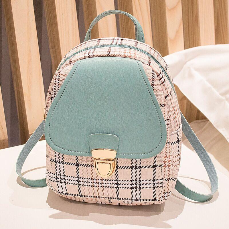 Ladies Small One Shoulder Diagonal Backpack with Stripes