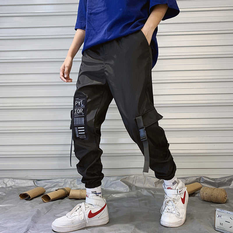 Men's Hiphop Pants Small Feet Leisure Trousers Acetate Fiber