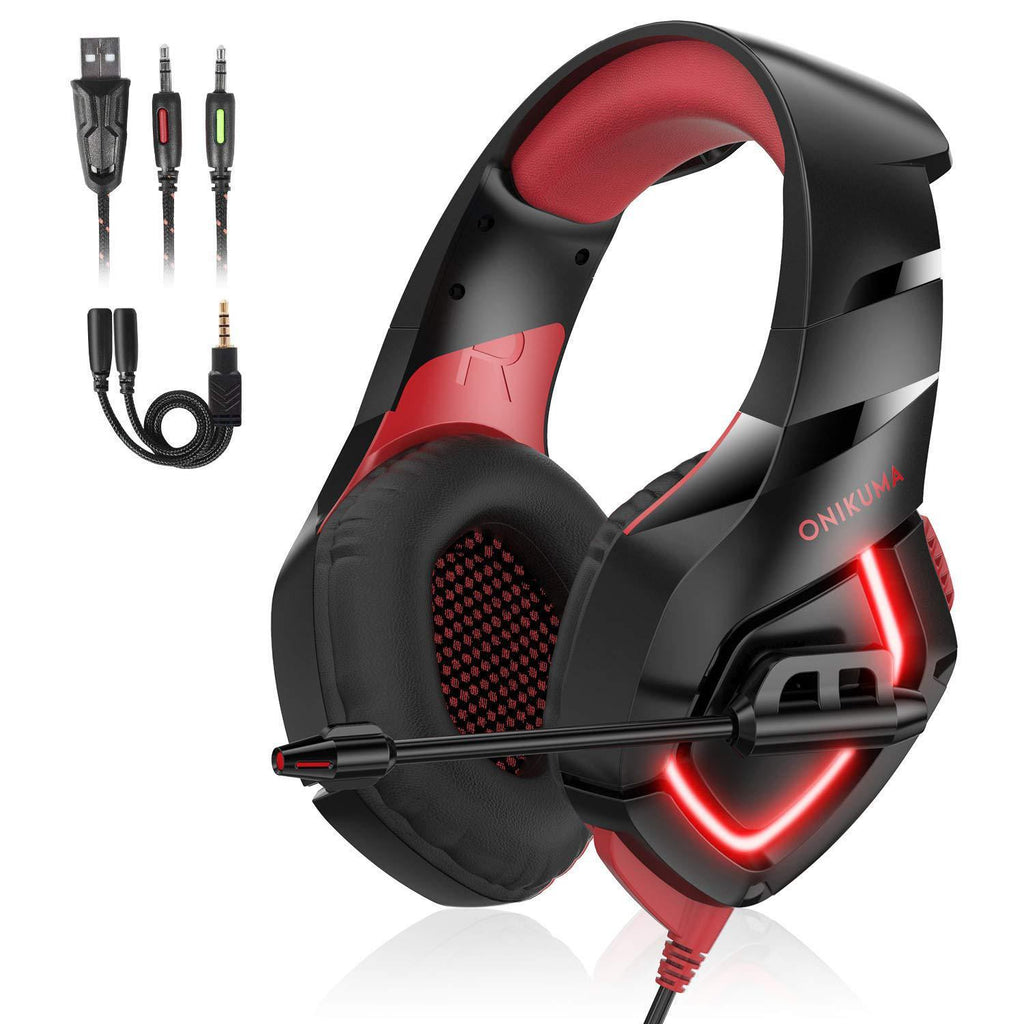Gaming Headset with 50mm Speakers and 3.5mm + USB Jack